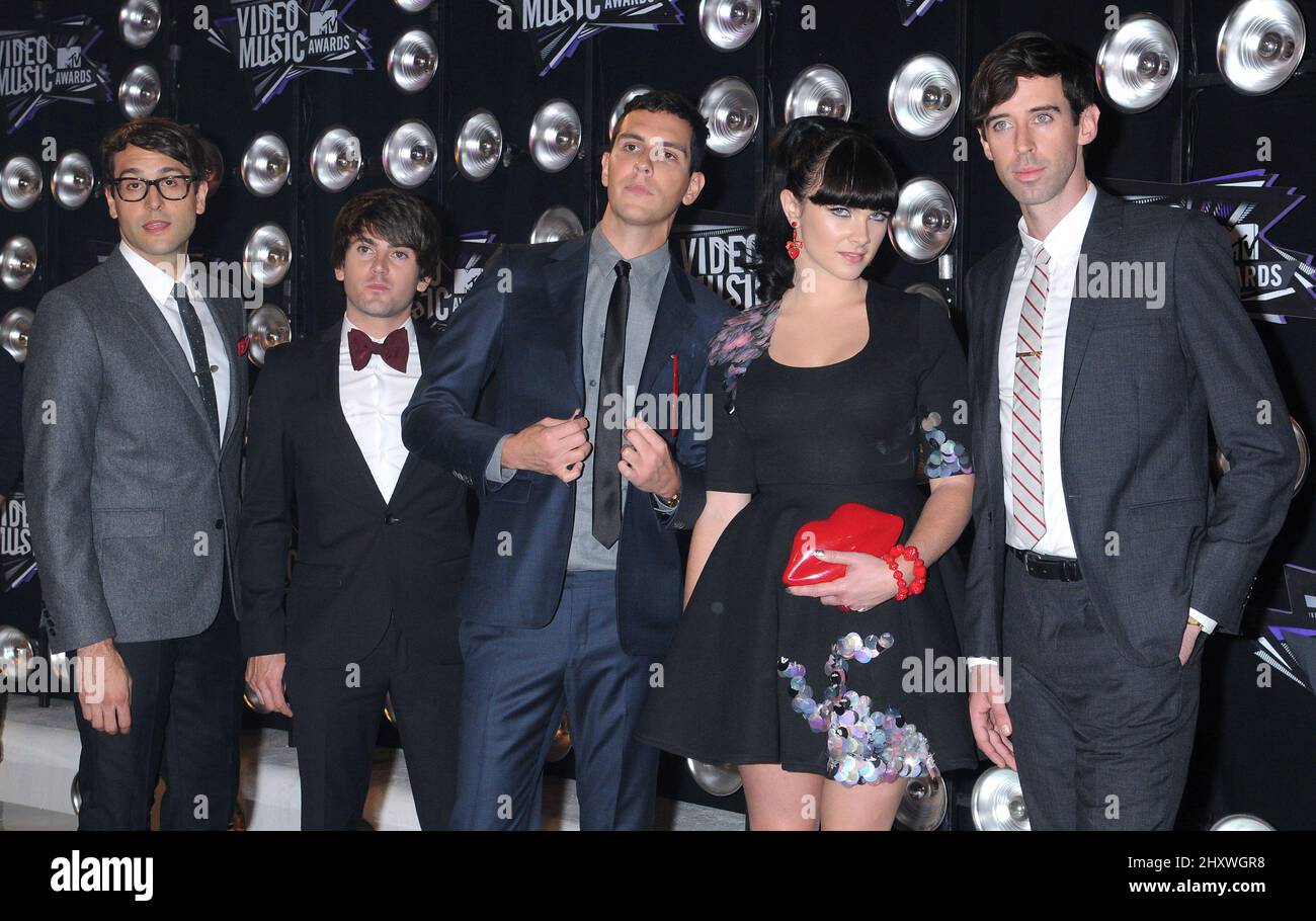 Cobra Starship arriving at the 2011 MTV Video Music Awards held at the Nokia Theatre, California Stock Photo