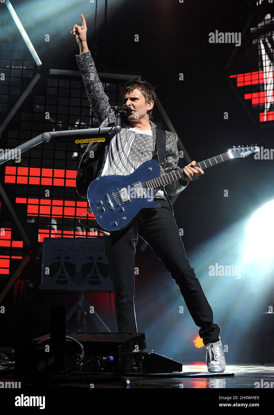 Matthew Bellamy, Muse at the Outside Lands Music & Arts Festival that took place inside Golden Gate Park, San Francisco. Stock Photo