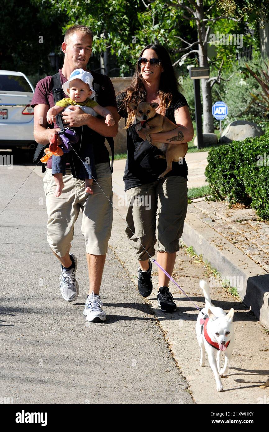 Alanis Morissette, husband Mario Treadway and son Ever are seen out and