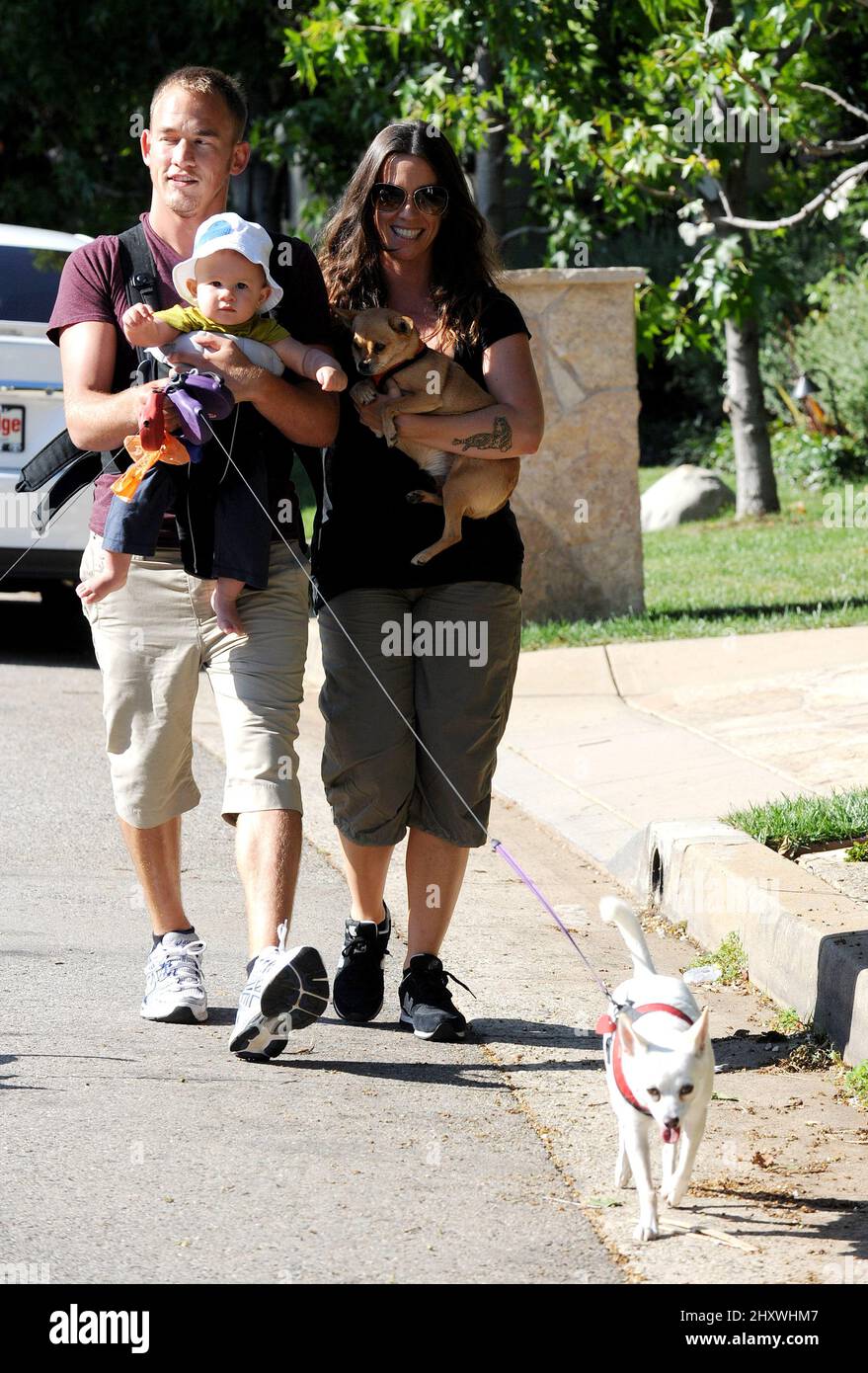 Alanis Morissette and her husband Mario Treadway seen holding shopping bags  and a Plush Earth Globe Los Angeles California Stock Photo - Alamy