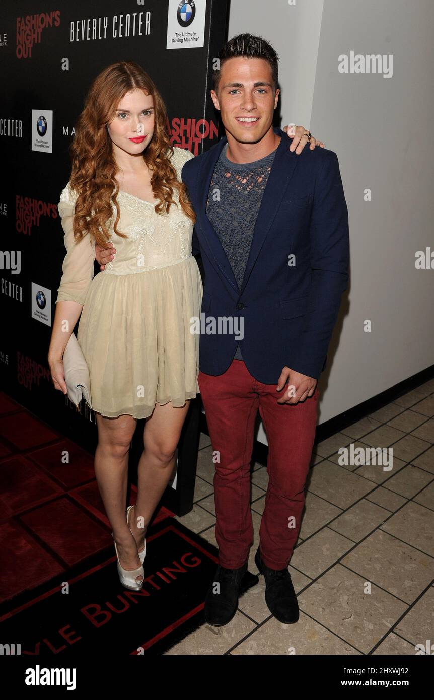 Holland Roden and Colton Haynes during 'Fashion's Night Out' at the Beverly Center, California Stock Photo