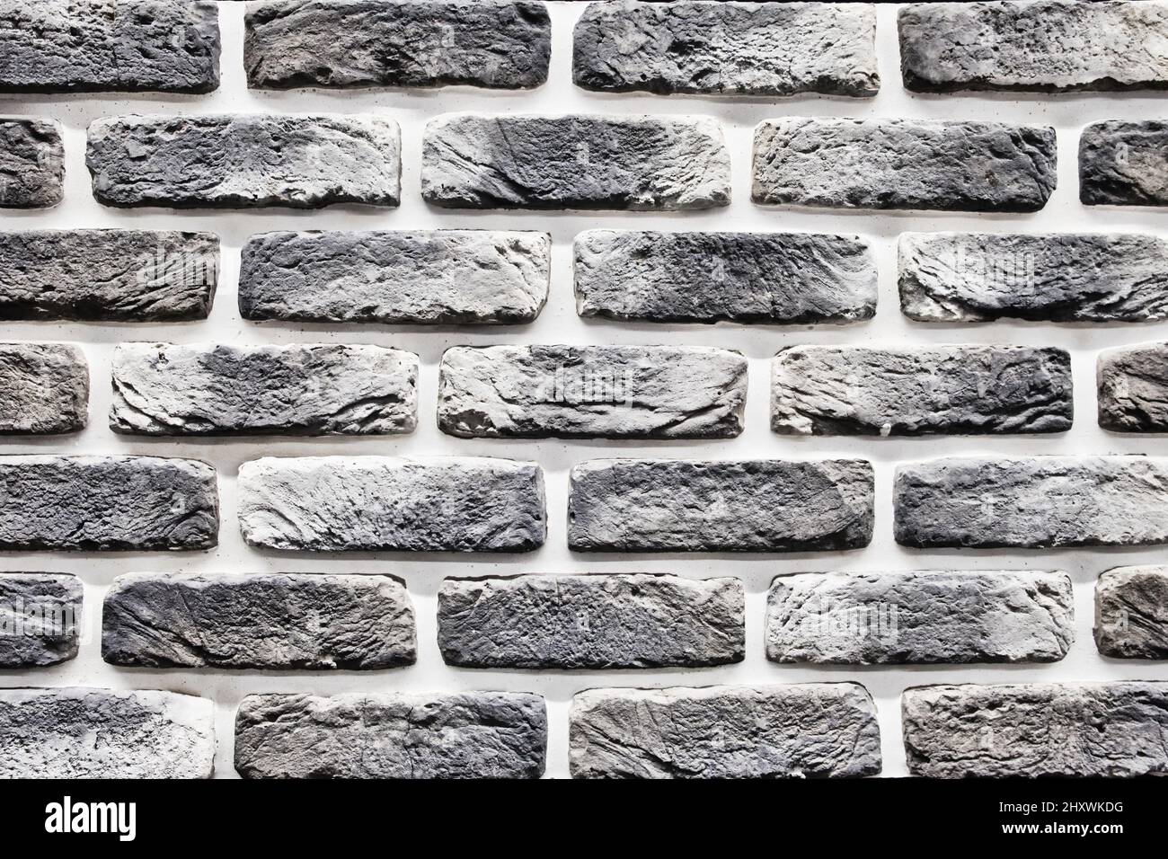 Black and white rough brick wall texture for background. Decoration ...