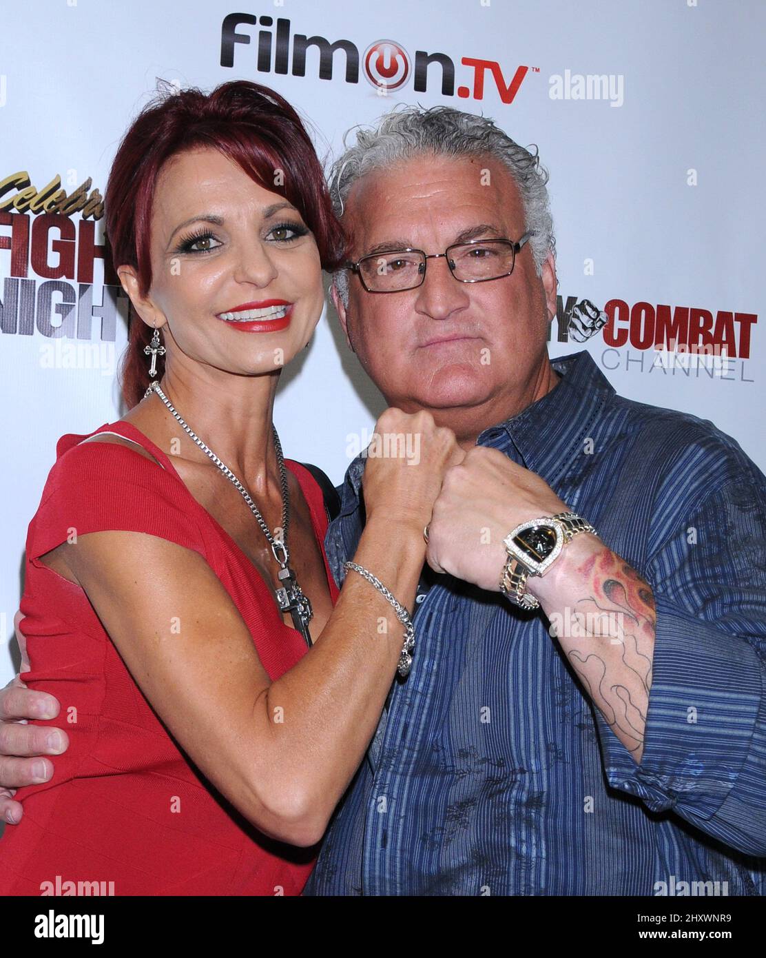 Joey Buttafuoco and wife Evanka during the "Celebrity Fight Night" press conference held in