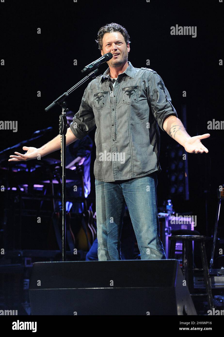 Blake Shelton during the 2011 H20 II Wetter and Wilder Tour on the the closing night of the World Tour that made a stop at the Time Warner Cable Music Pavilion, North Carolina Stock Photo
