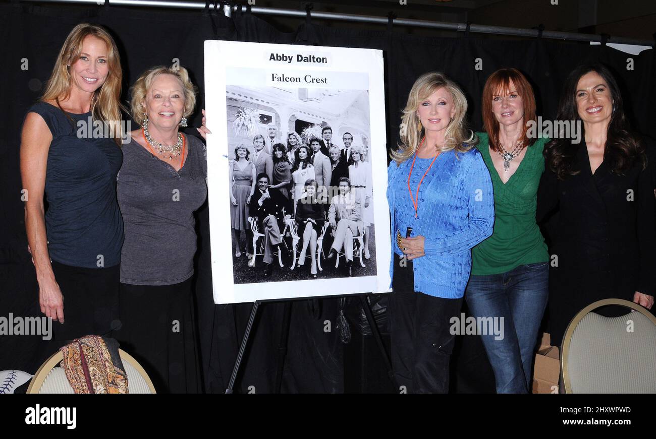 Kathleen Kinmont, Abby Dalton, Morgan Fairchild, Jamie Rose and Ana Alicia during The Hollywood Show, Fall 2011, held at the Burbank Airport Marriott Hotel & Convention Center, California Stock Photo