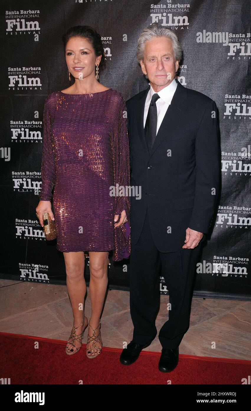 Catherine Zeta-Jones and Michael Douglas at the 2011 Kirk Douglas Award for Excellence in Film Honoring Michael Douglas held at the Biltmore Four Seasons Hotel in Santa Barbara, CA. Stock Photo