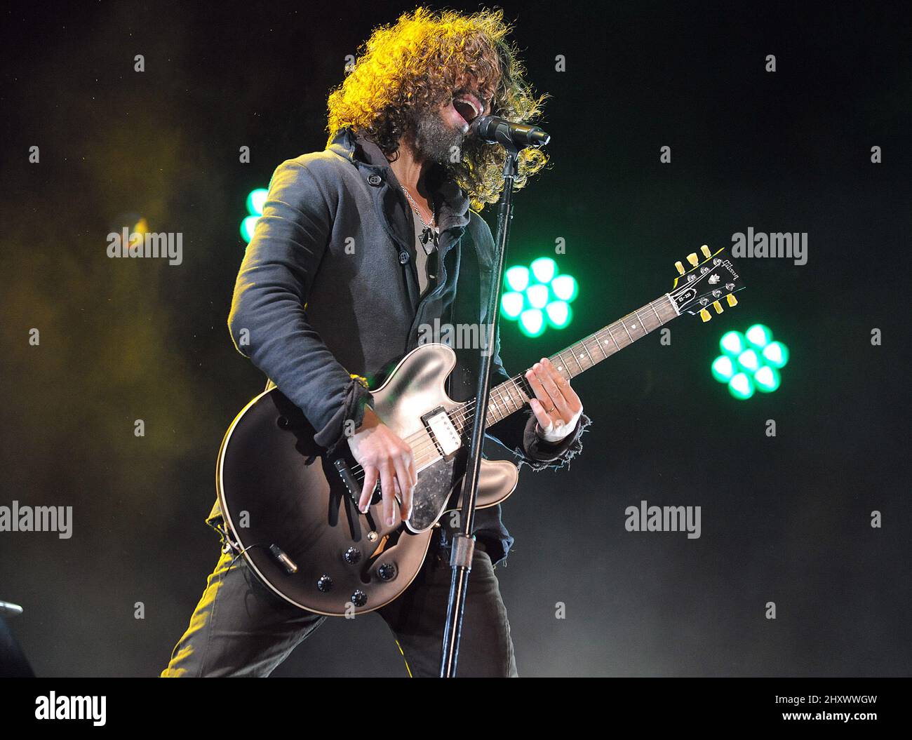 Chris Cornell of Soundgarden performing during the 2011 Voodoo Music Experience that is taking place at City Park in New Orleans. Stock Photo