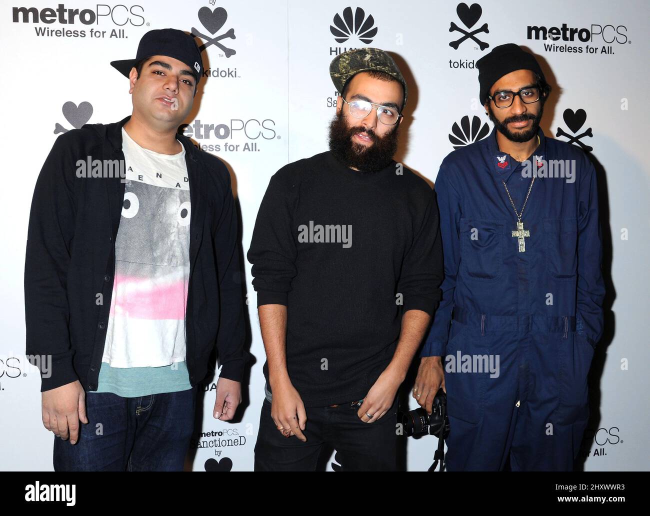 Das Racist attends the launch of Huewei M835 by MetroPSC in Los Angeles, USA. Stock Photo