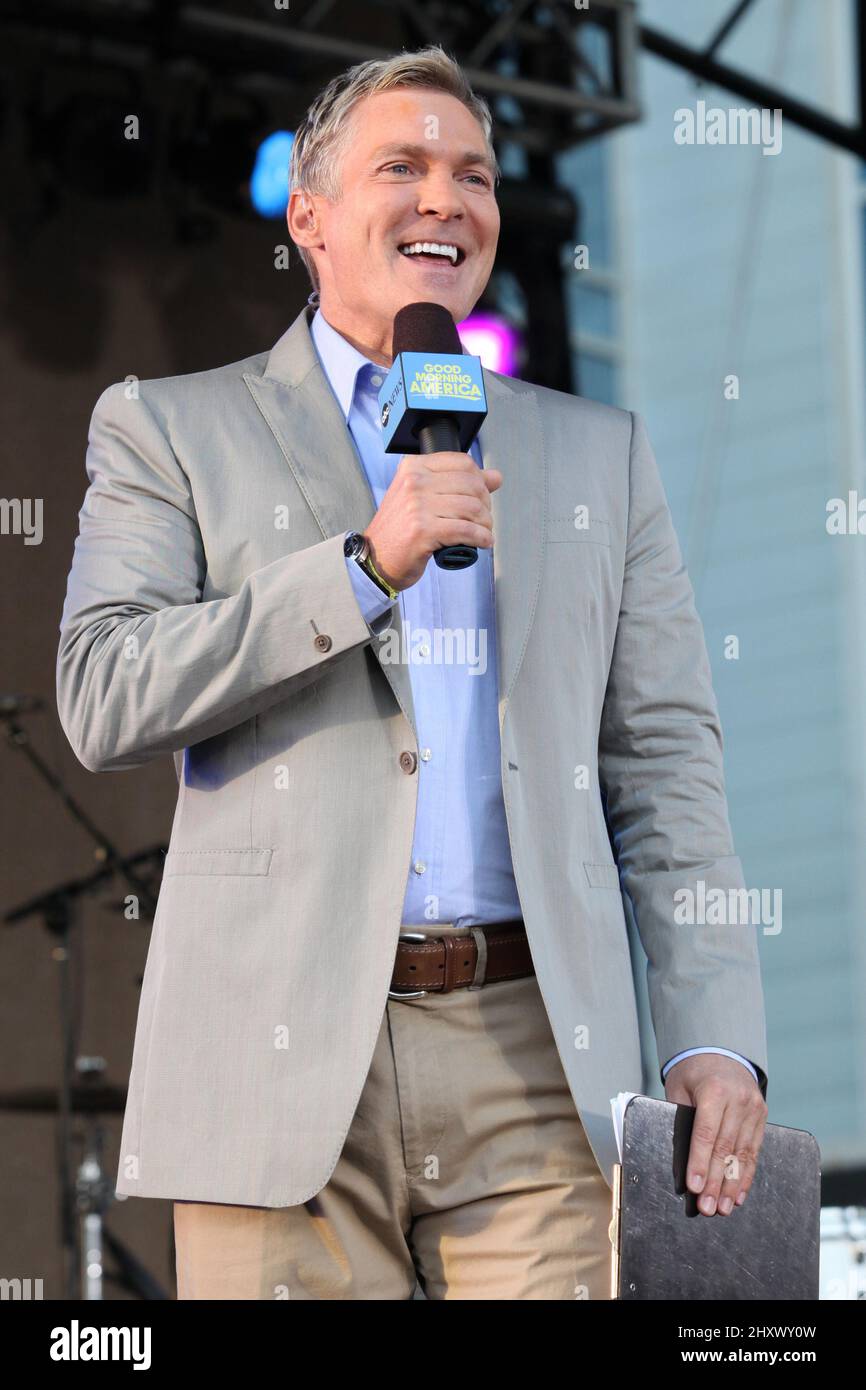 Sam Champion during Good Morning America Live from Nashville at the Bridgestone Arena Stock