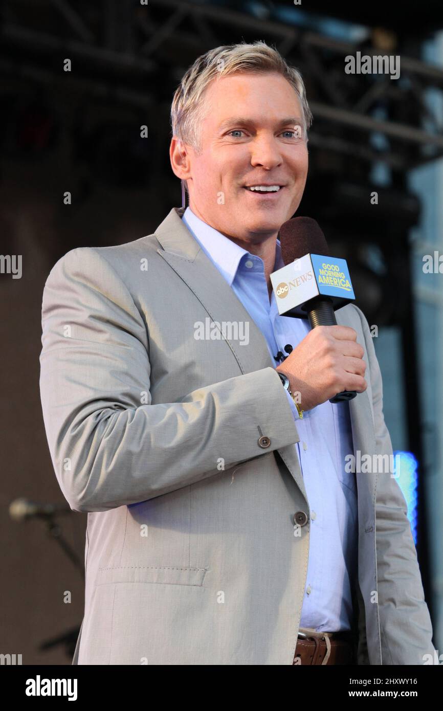 Sam Champion during Good Morning America Live from Nashville at the Bridgestone Arena Stock