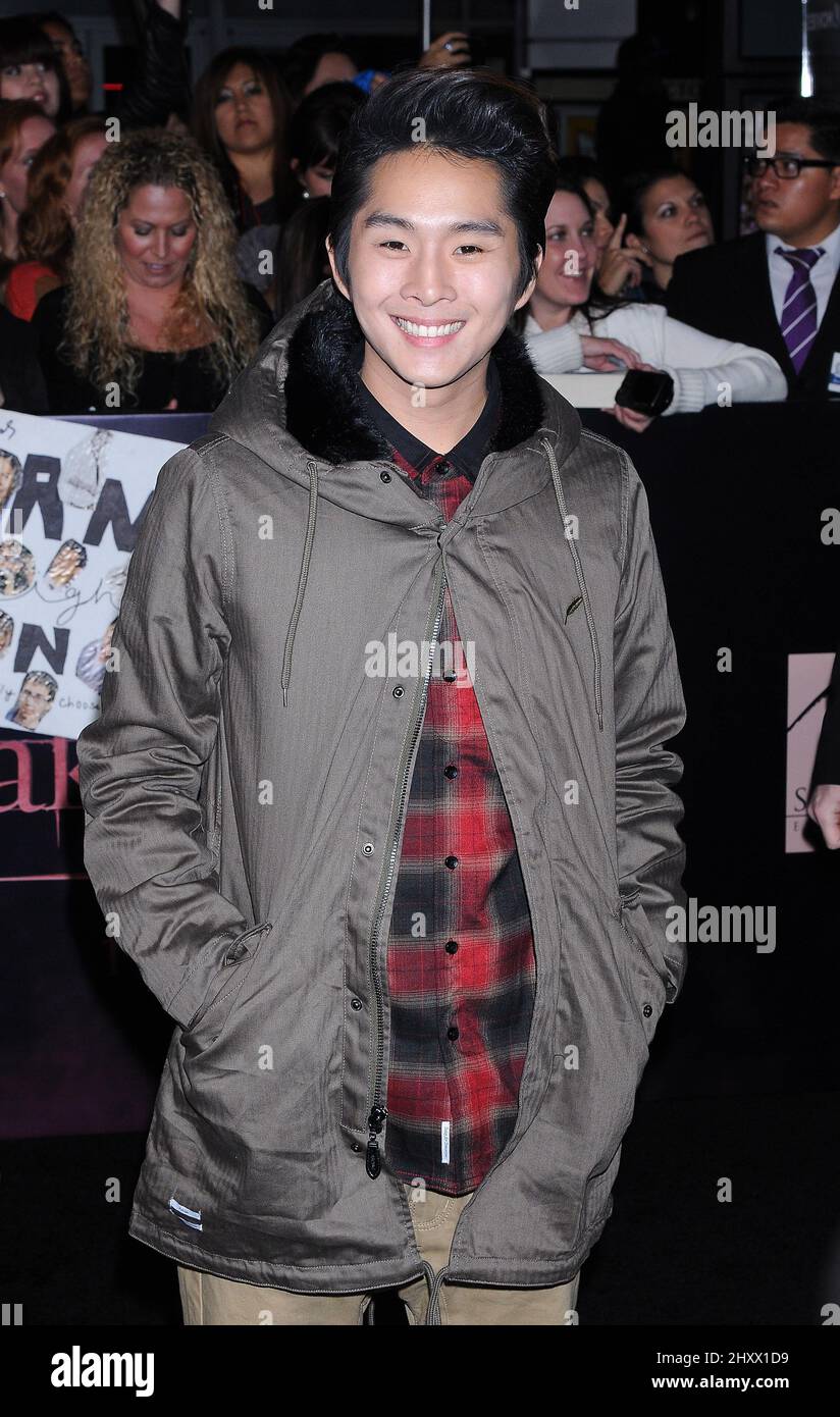 Justin Chon attending the premiere of 'The Twilight Saga: Breaking Dawn - Part 1' in Los Angeles, USA. Stock Photo