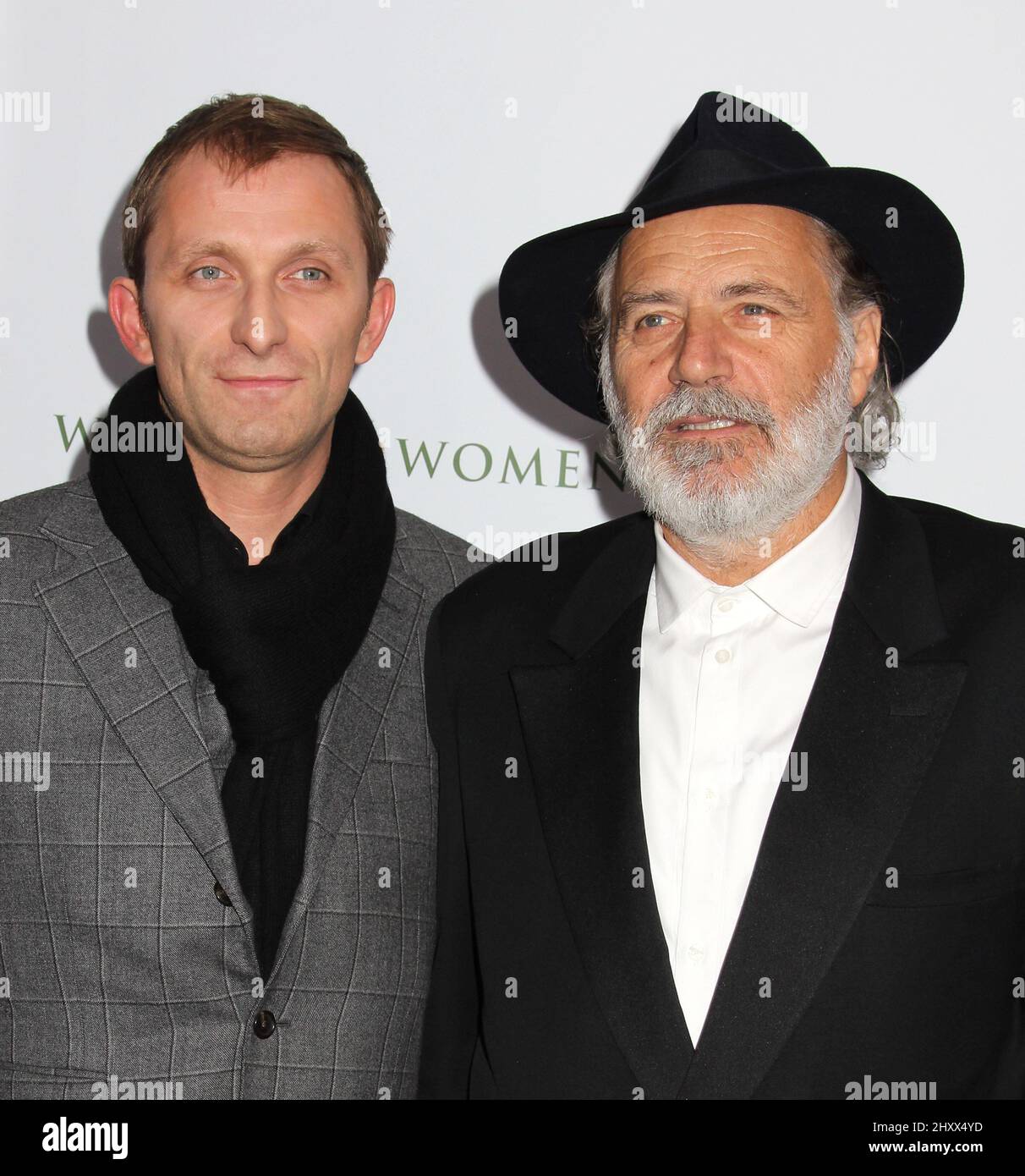 Goran Kostic and Rade Serbedzija during the premiere of 'In the Land of Blood and Honey' at The School of Visual Arts Theater in New York City. Stock Photo