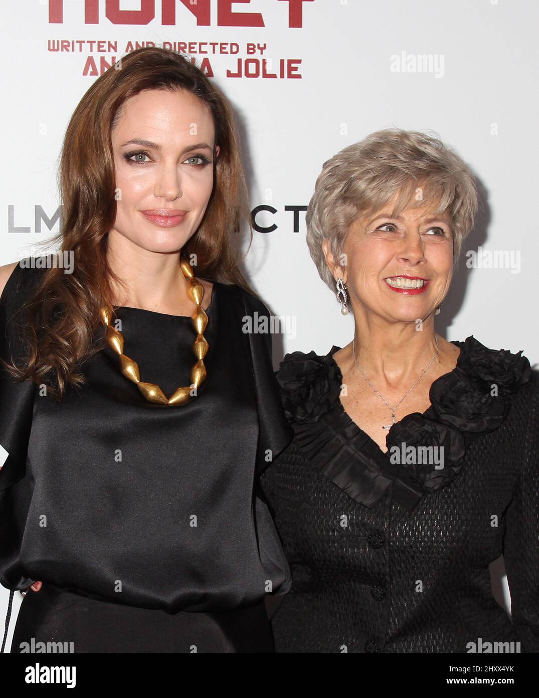 Angelina Jolie and Jane Pitt during the premiere of 'In the Land of Blood and Honey' at The School of Visual Arts Theater in New York City. Stock Photo