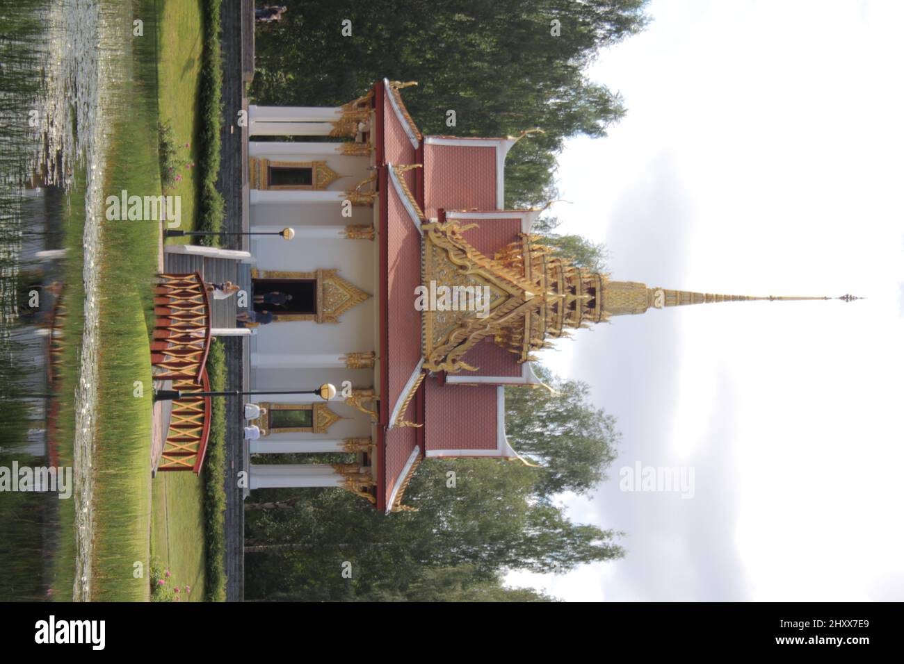 Beautiful view of the Thai pavilion in Ragunda, Sweden Stock Photo