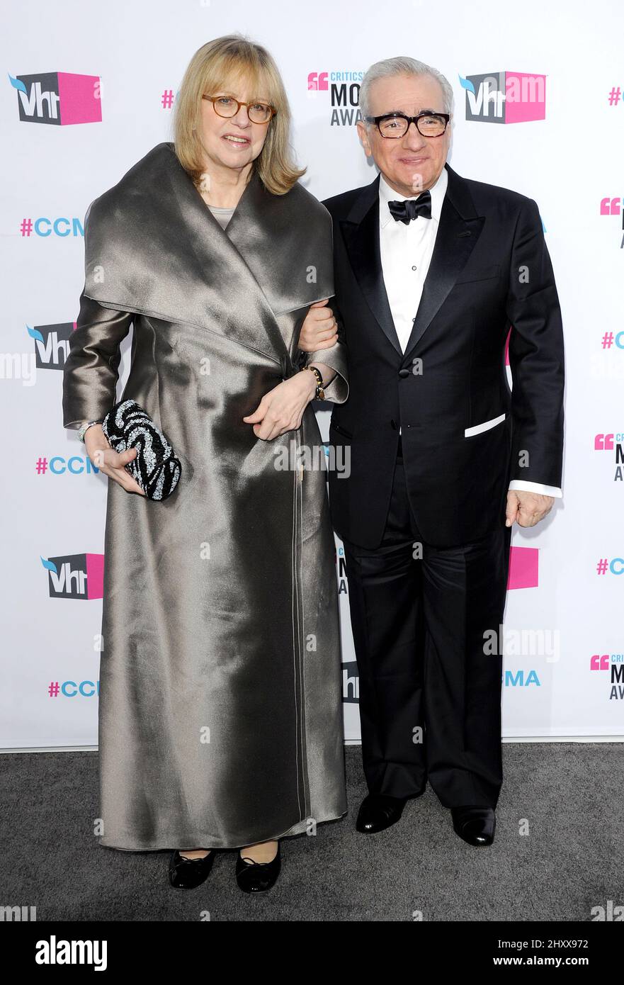 Martin Scorsese and wife Helen Morris arriving at the 2012 Critics' Choice Movie held at the Hollywood Palladium in Los Angeles, USA. Stock Photo