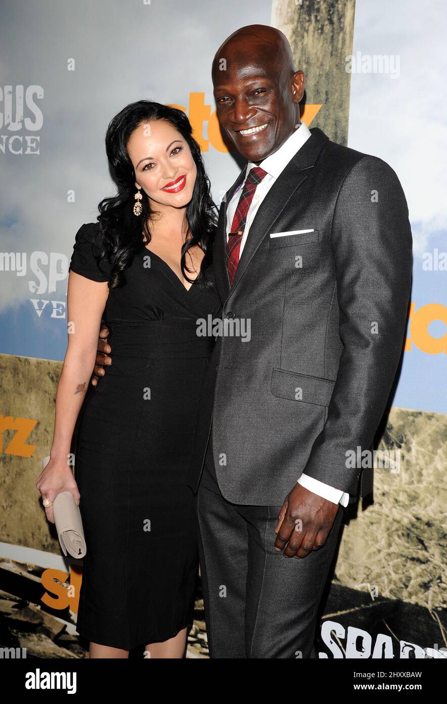 Marisa Ramirez and Peter Mensah arriving for the "Spartacus Vengeance"  Premiere held at the ArcLight in Los Angeles, USA Stock Photo - Alamy