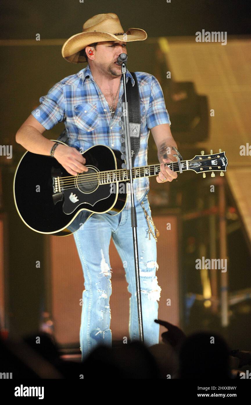 Jason Aldean during the 2012 My Kinda Party Tour stops at the Crown Coliseum, North Carolina Stock Photo