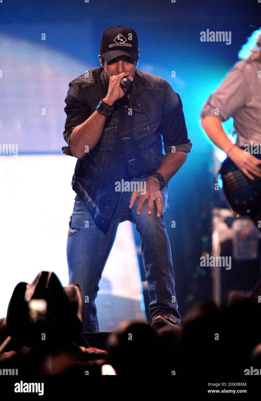 Luke Bryan during the 2012 My Kinda Party Tour stops at the Crown Coliseum, North Carolina Stock Photo