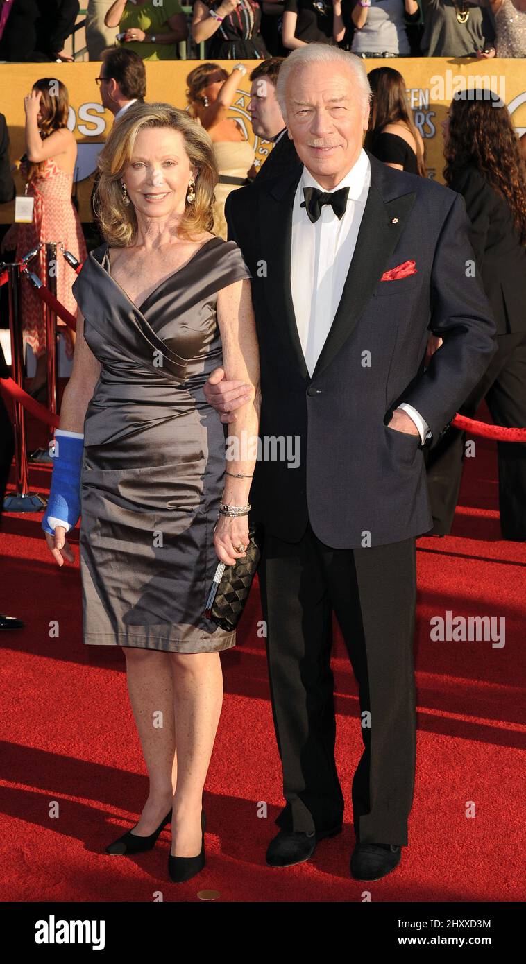 Christopher Plummer and Elaine Taylor arriving at the 18th Annual Screen Actors Guild Awards (SAGs) at The Shrine Auditorium, Los Angeles, USA. Stock Photo
