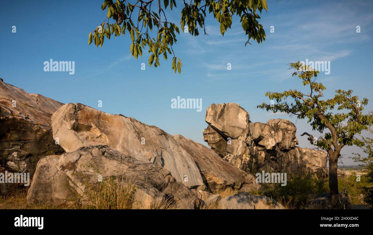 Germany Devil Rocks Rock formation of The Teufelsmauer (Devil's Wall) in Germany Stock ...