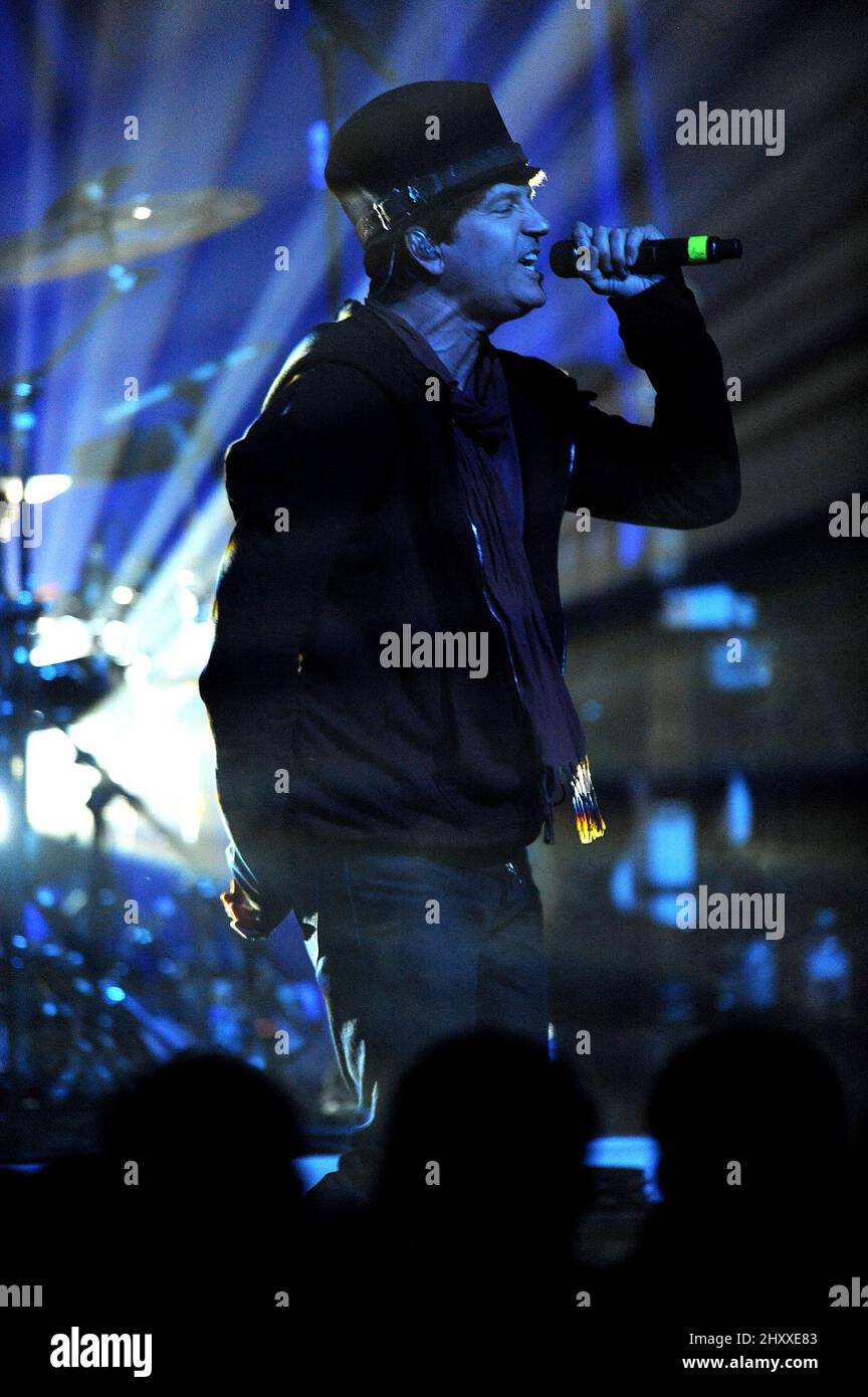 Stephan Perkins of the band Third Eye Blind on tour at the Brooklyn Arts Center, North Carolina Stock Photo