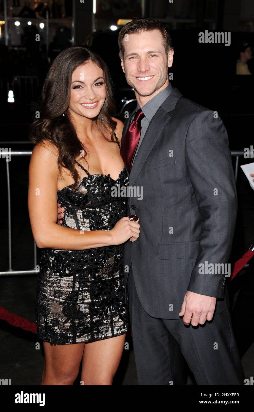 Jake Pavelka And Ashley Ann Vickers during the 'This Means War' Los Angeles Premiere held at the Chinese Theatre in Hollywood, California Stock Photo
