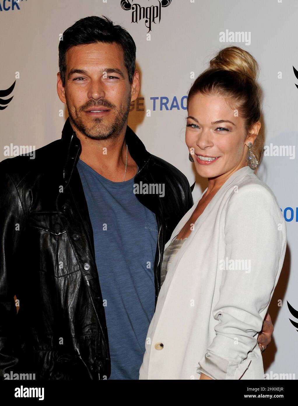 Eddie Cibrian and LeAnn Rimes at the 2012 TRANS4M i.am.angel Grammy Event held at the Palladium in Hollywood, Ca. Stock Photo