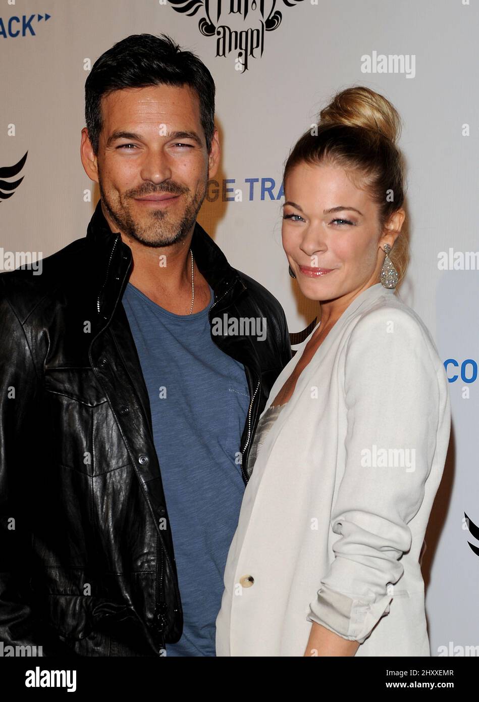 Eddie Cibrian and LeAnn Rimes at the 2012 TRANS4M i.am.angel Grammy Event held at the Palladium in Hollywood, Ca. Stock Photo