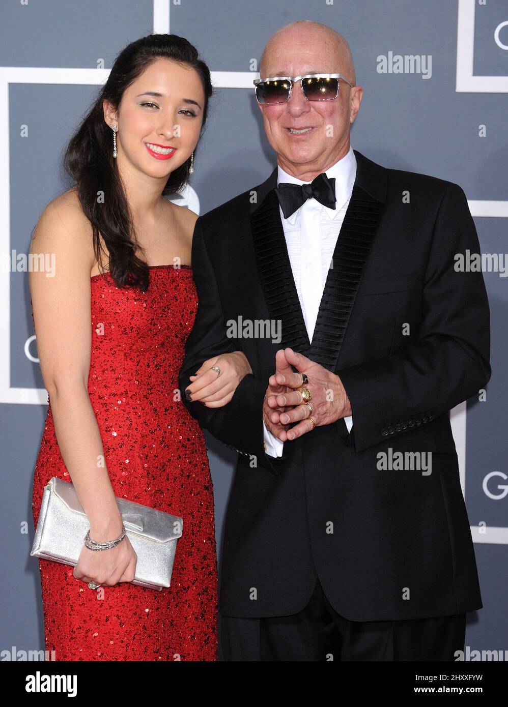 Paul Shaffer and daughter Victoria at the 54th Annual Grammy Awards