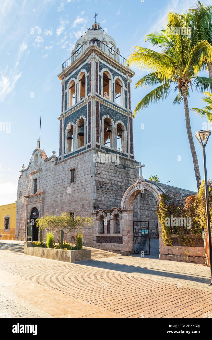 Loreto, Baja California Sur, Mexico. Bell tower on the Loreto Missioin 