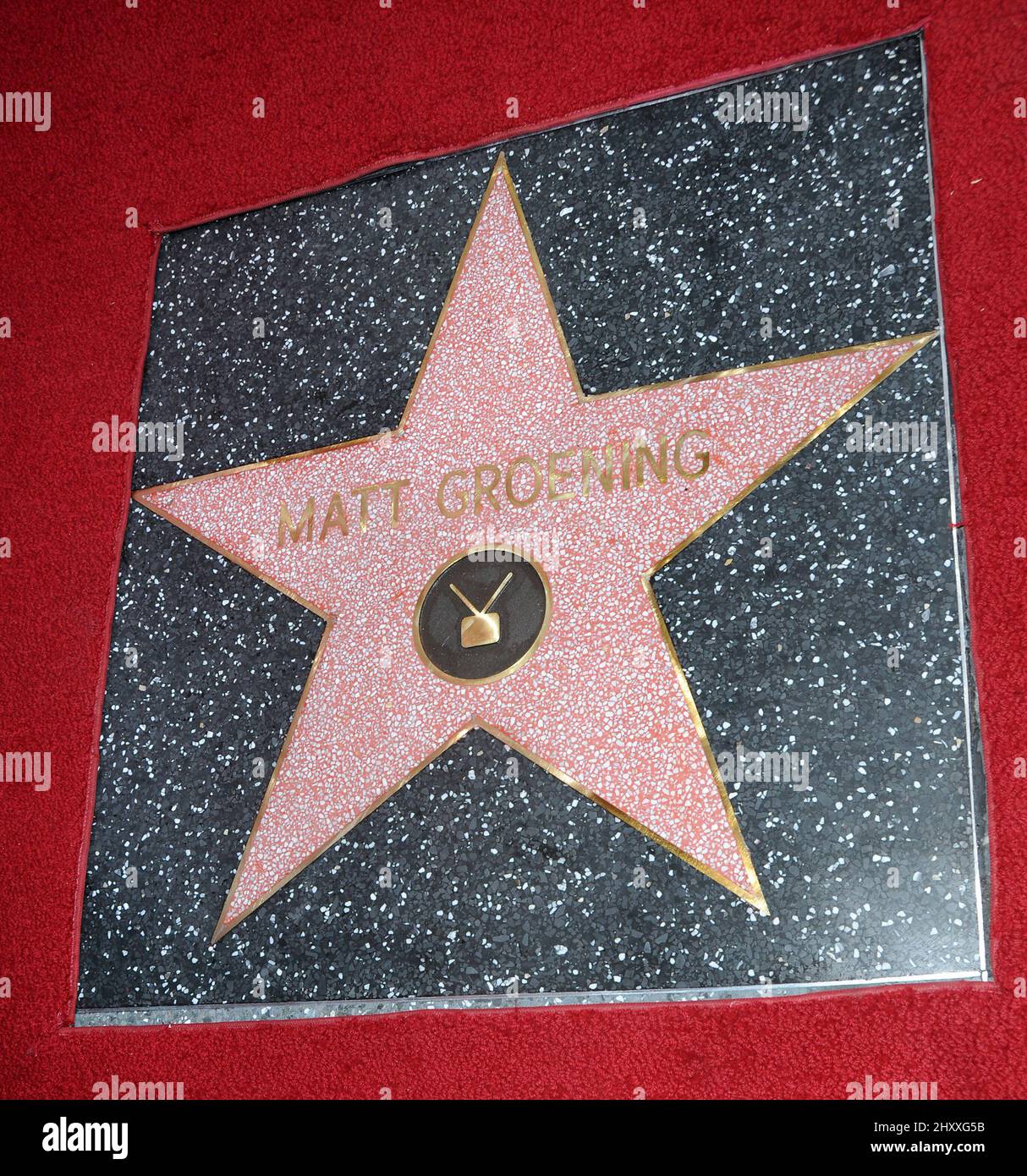 Matt Groening Hollywood Star on the Hollywood walk of Fame in Los Angeles, USA. Stock Photo