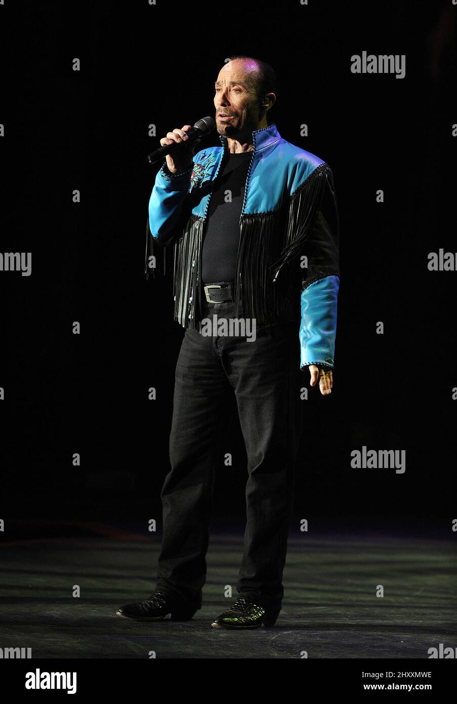 Lee Greenwood during their 2012 tour at the Alabama Theater, South Carolina Stock Photo