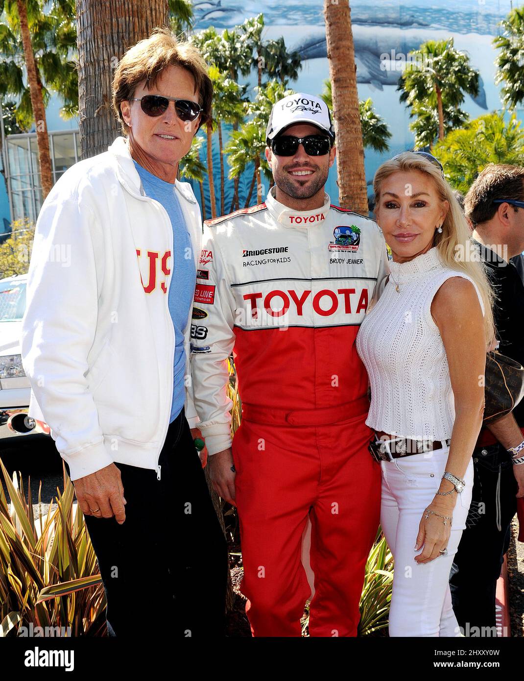 Bruce Jenner, Brody Jenner and mother Linda Thompson attending the 2012