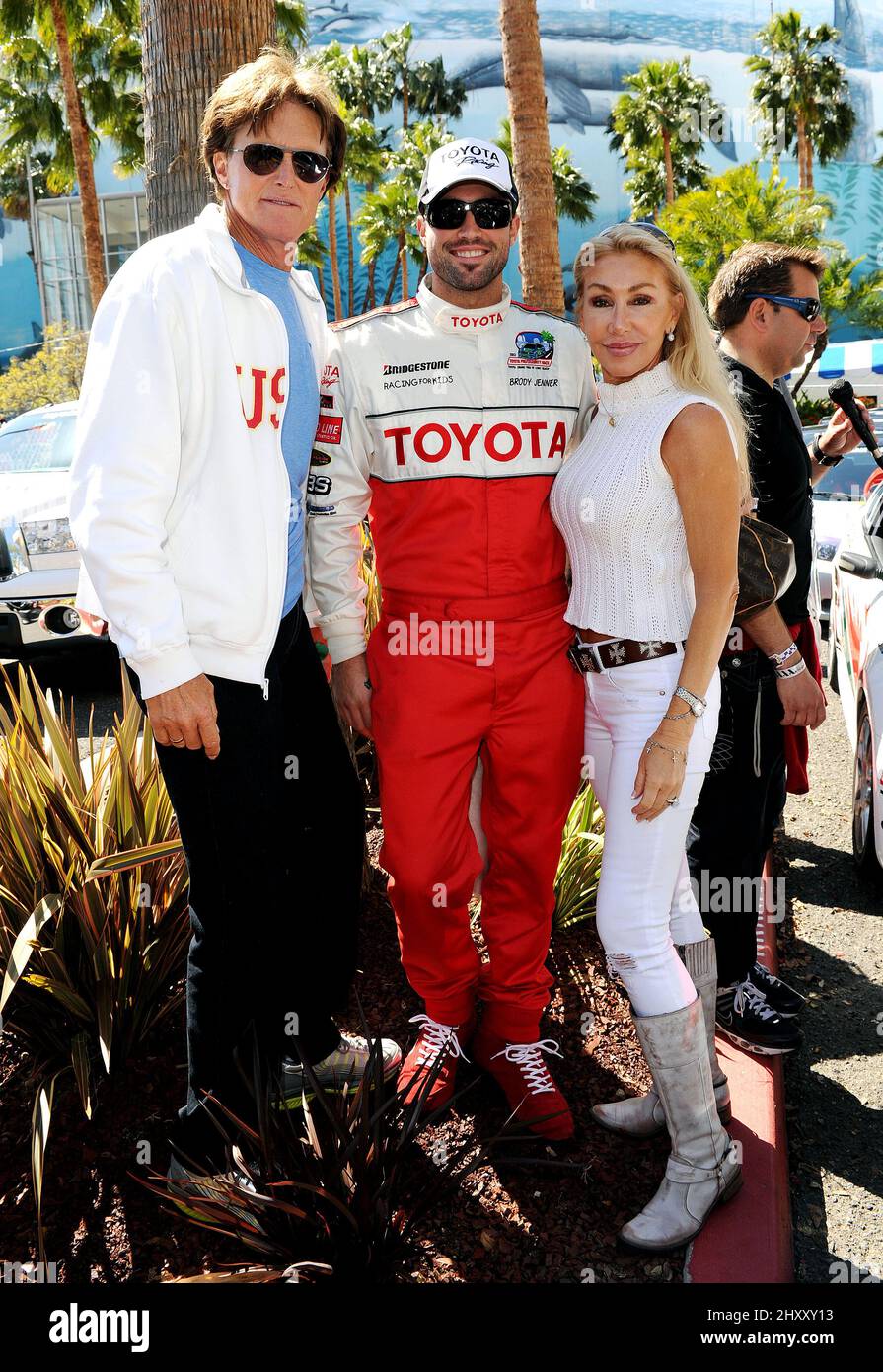 Bruce Jenner, Brody Jenner and mother Linda Thompson attending the 2012