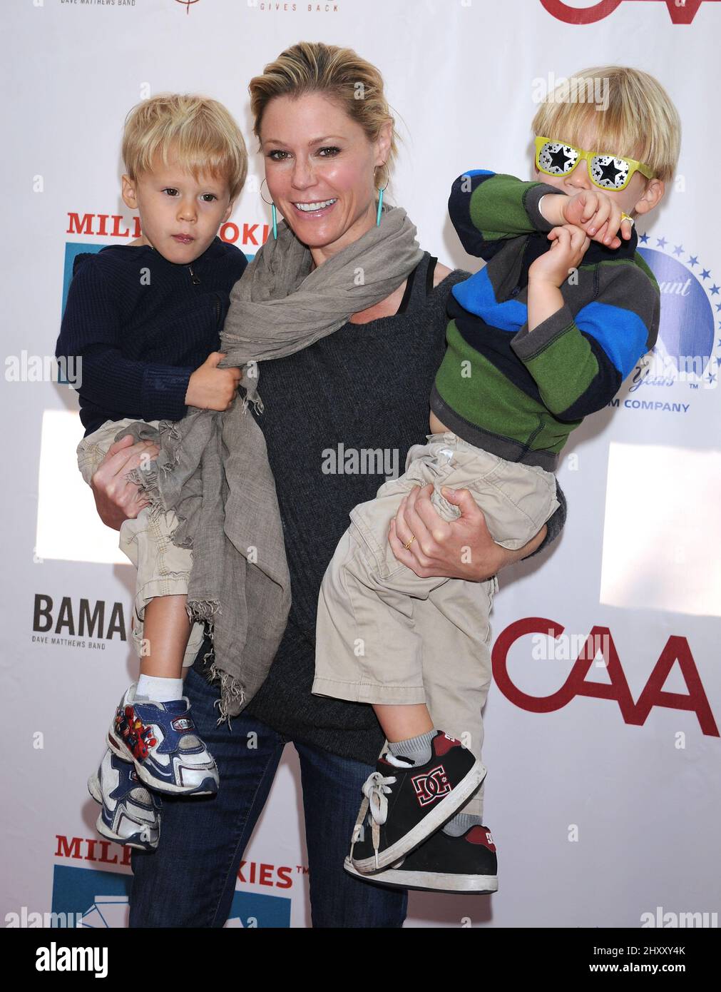 Julie Bowen, sons John and Gus during the Milk + Bookies Third Annual
