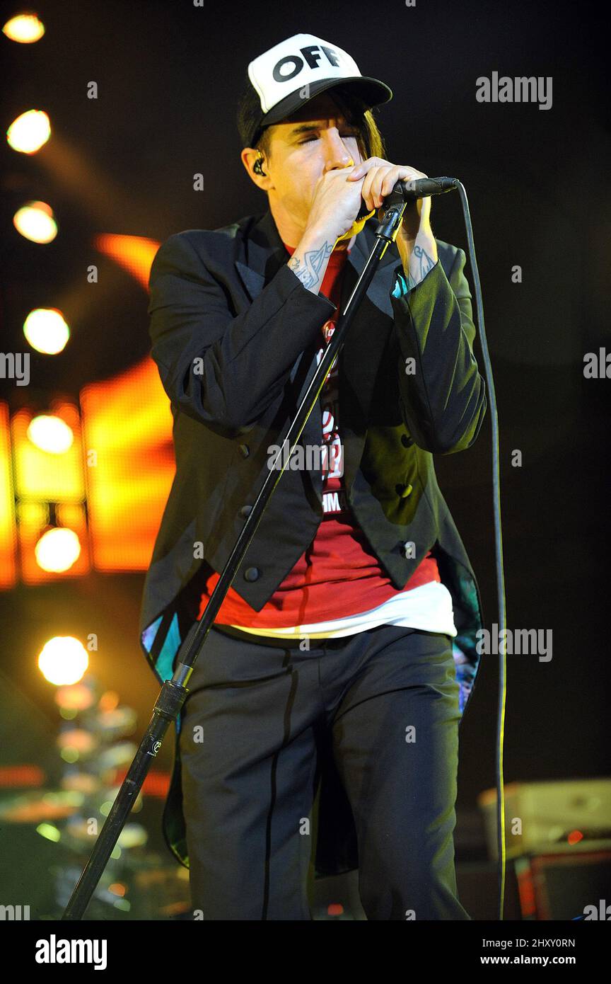 Anthony Kiedis of the Red Hot Chili Peppers during their 2012 tour at the PNC Arena in North