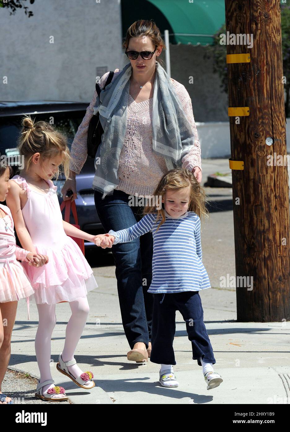 Jennifer Garner, daughter Violet and Seraphina is seen out and about in