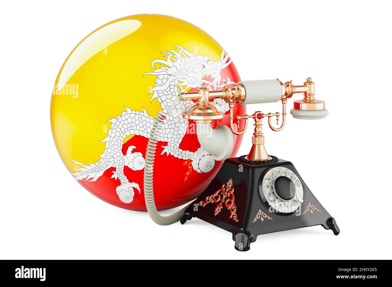 Phone with Bhutanese flag. Communication services in Bhutan, concept