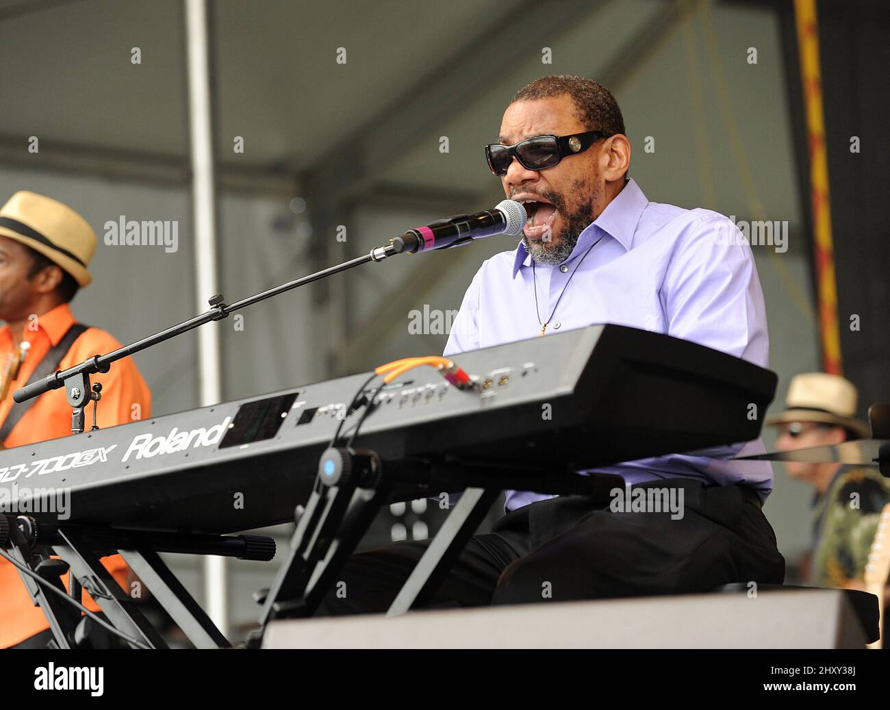 Henry Butler performs at the 2012 New Orleans Jazz & Heritage Festival on May 4th, 2012. Stock Photo