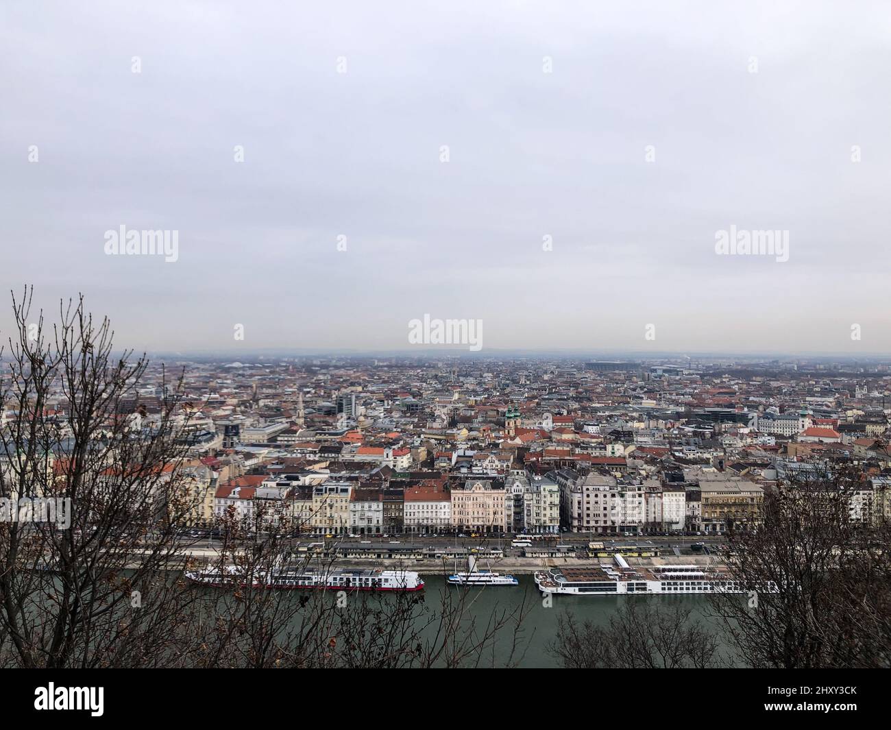 Budapest, Hungary - December 21, 2021: Panoramic view of Budapest Hungary Stock Photo