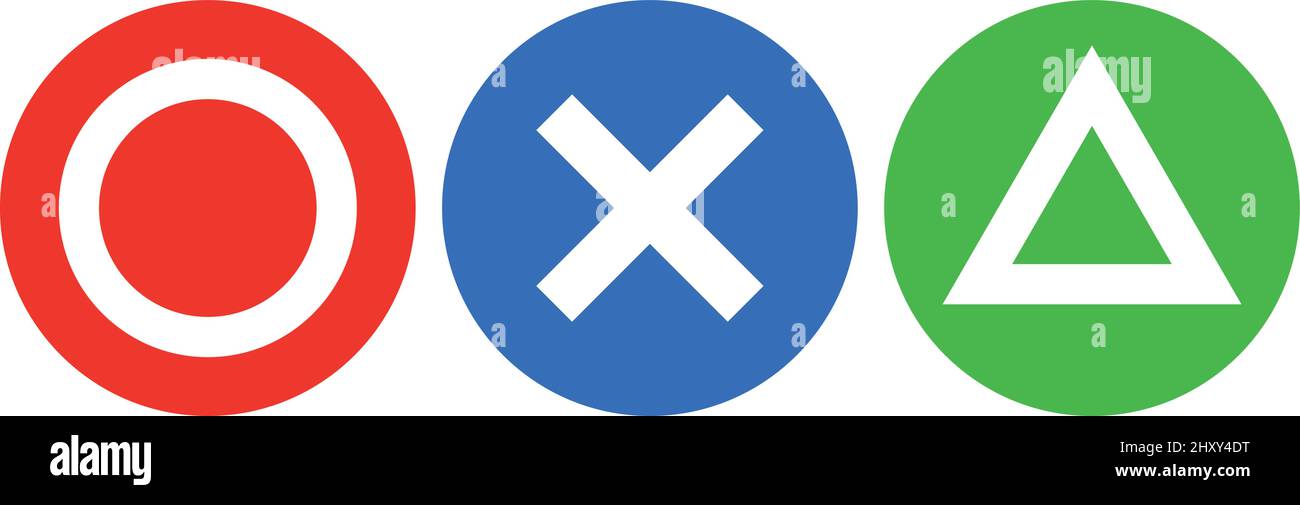 Circle, cross and triangle icon set. Editable vector Stock Vector Image