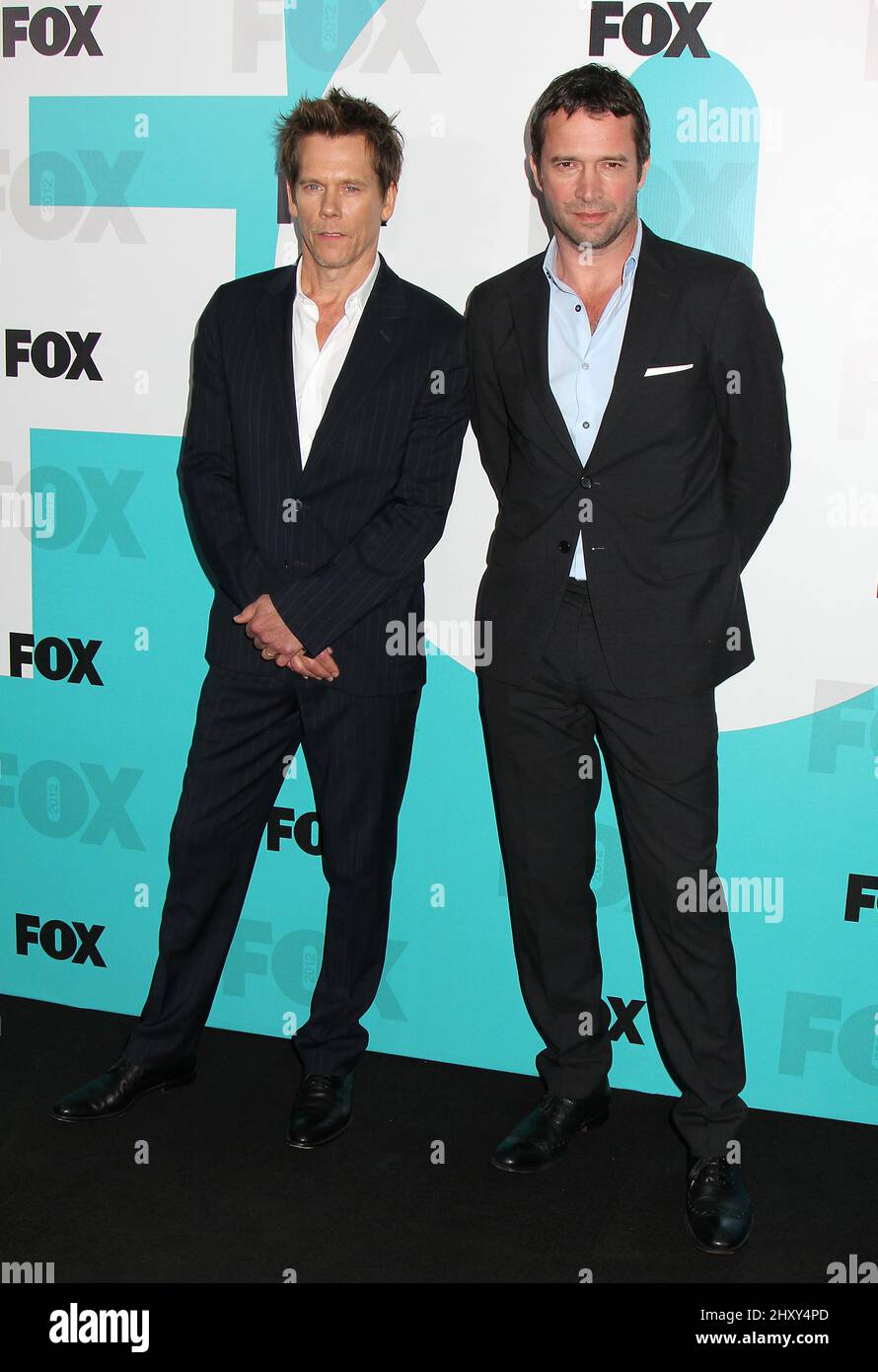 Kevin Bacon and James Purefoy attends the FOX 2012 Upfront presentation held at Wollman Rink in Central Park. Stock Photo