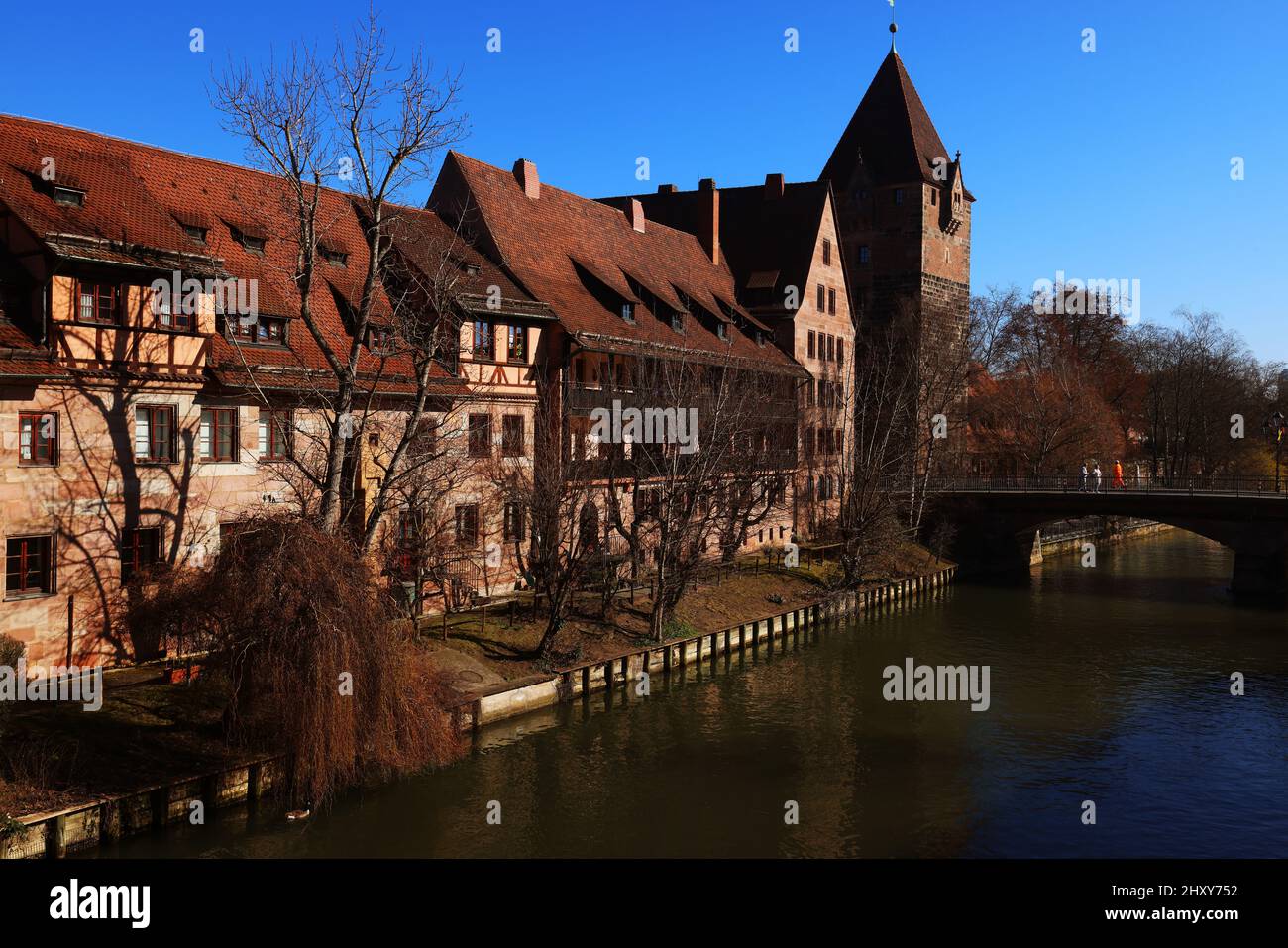 City, Bayern, Nürnberg, Haus, Wohnhäuser in der Altstadt oder Innenstadt von Nürnberg Stock Photo