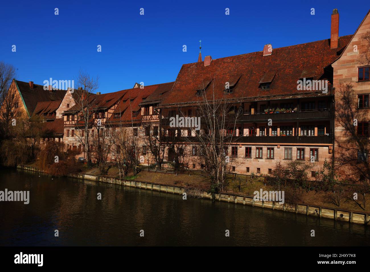City, Bayern, Nürnberg, Haus, Wohnhäuser in der Altstadt oder Innenstadt von Nürnberg Stock Photo