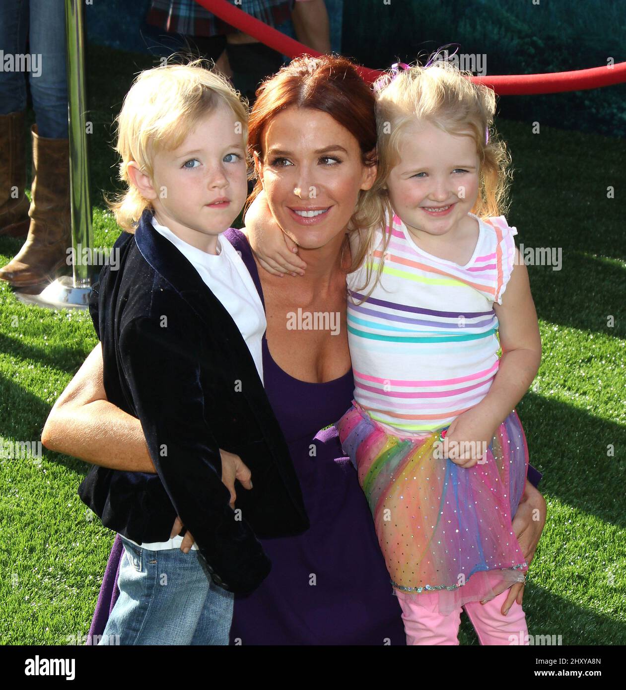 Poppy Montgomery and son Jackson Montgomery Kaufman attending the