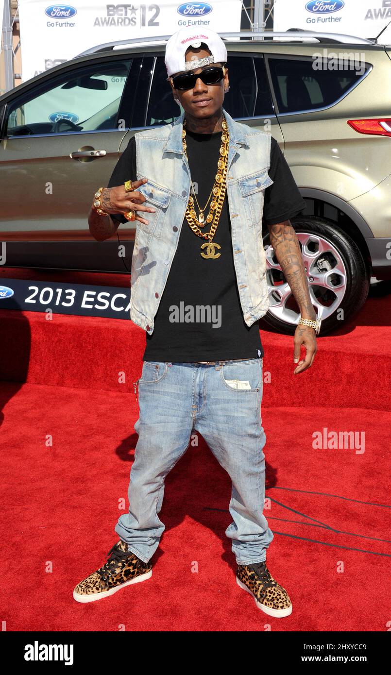 Soulja Boy arriving at the 2012 BET Awards on July 1, 2012 in Los