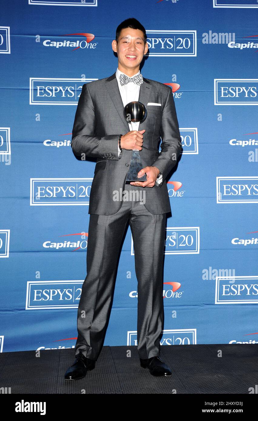 Basketballer Jeremy Lin at the 2012 ESPY Awards Press Room held at the Nokia Center, Los Angeles. Stock Photo