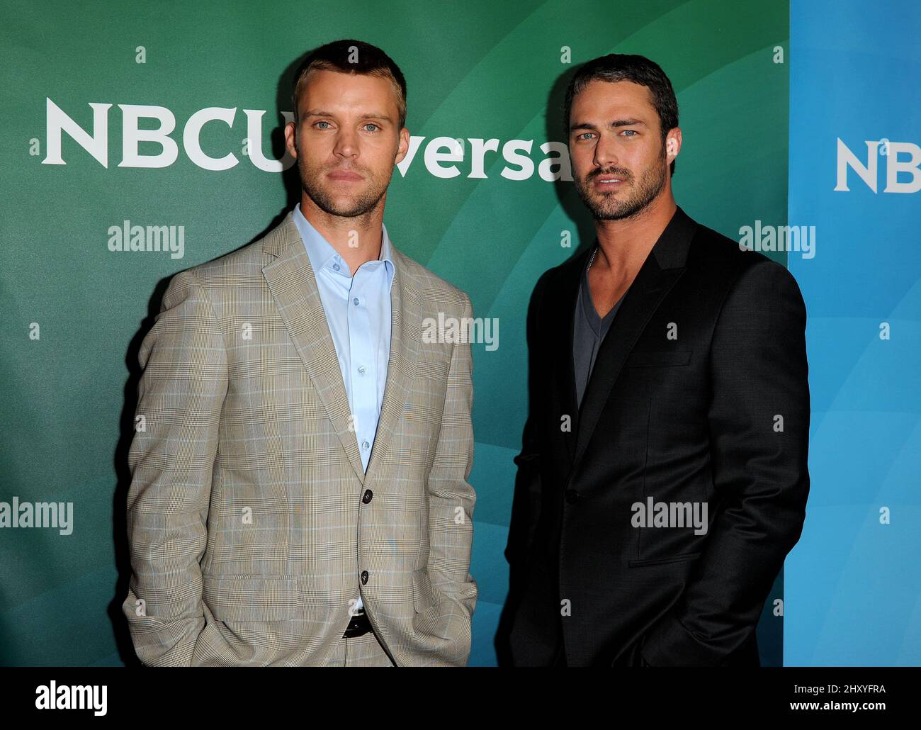 Jesse Spencer and Taylor Kinney attending the 2012 NBCUniversal Summer TCA Press Tour held at the Beverly Hilton. Vince Flores Stock Photo