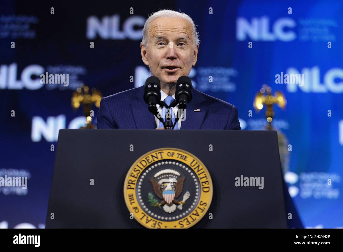 President Joe Biden speaks during the National League of Cities ...