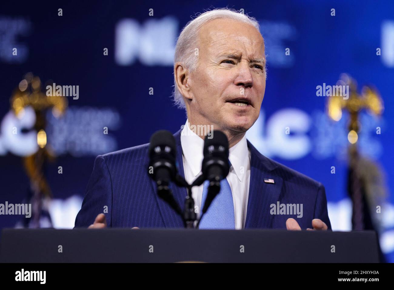President Joe Biden speaks during the National League of Cities ...